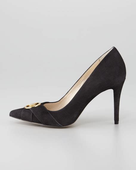 michael kors caroline pump|Michael Kors black suede pumps.